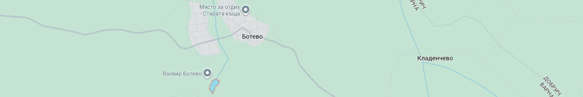 Карта на района около язовир Ботево