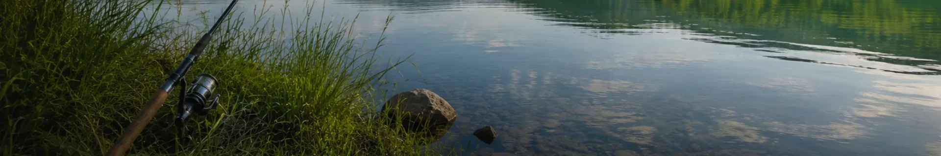 Язовир Ботево с въдица на брега и спокойна водна повърхност